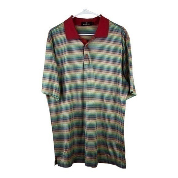 Bugatchi Vomo Men T-shirt Striped Multicolored size L - Picture 11 of 12